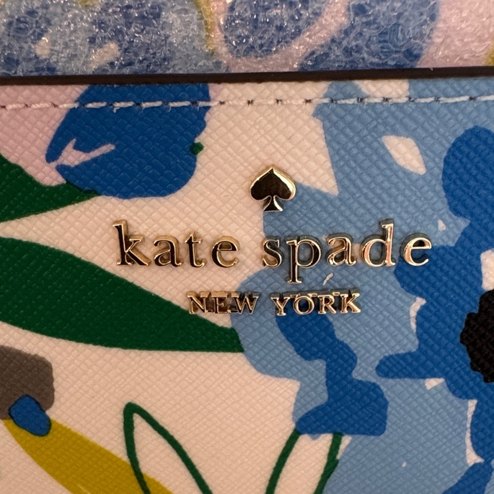 Kate Spade Blue and Green Floral Wallet - Picture 2 of 5